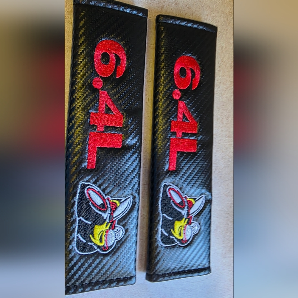 2 embroidered 6.4L scat pack seat belt Strap Covers